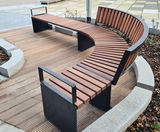 Bespoke curved halo style seats for One City Park, Bradford - on this page