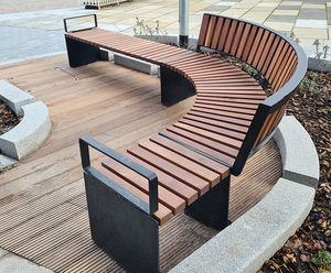 Bespoke curved halo style seats for One City Park, Bradford