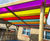 Timber pergola with coloured polycarbonate roof 3