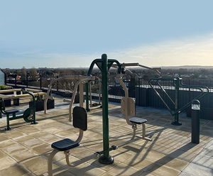 Rooftop outdoor gym provides residents with wellbeing space