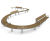 Zenith Horizon curved steel and timber outdoor bench 5