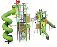 Kanopé J56103 - steel multi-play tower with slides and climbing activities