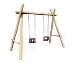 Swing Set With 2 Cradle Seats J498 - timber playground swing for toddlers