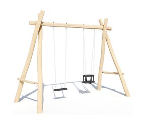 Swing Set In Robinia J489 - timber playground swing