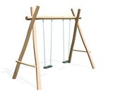 Swing Set With 2 Flat Seats J490 - timber playground swing for children - on this page