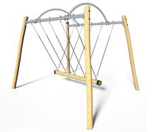 All For One J499 - timber swing set with rope seat for playgrounds