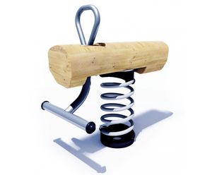 Log J880 - Wooden spring rocker for playgrounds, single seat