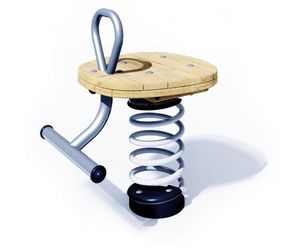 Stump J881 - Wooden spring rocker for playgrounds, single seat