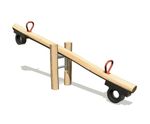 Seesaw J4920 - wooden 2 seat playground seesaw with handles for children