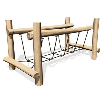 Net Walkway J4902 - wooden balance bridge with rope net for playgrounds