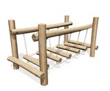 Swinging Log Walkway J4900 - wooden balance bridge for playgrounds - on this page