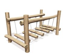 Swinging Log Walkway J4900 - wooden balance bridge for playgrounds