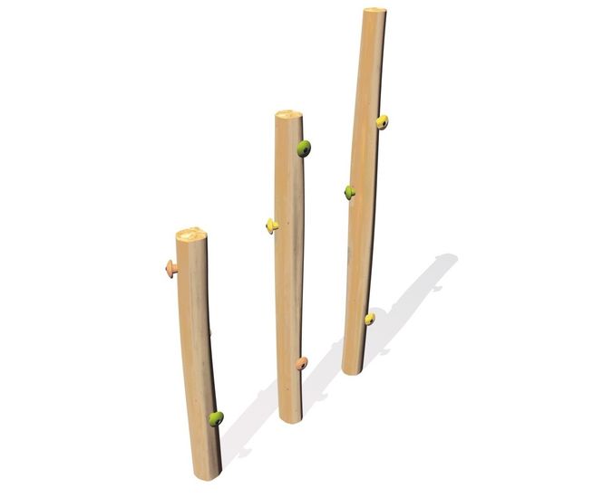 Climbing Logs J4905 - wooden balance play logs with handholds for children