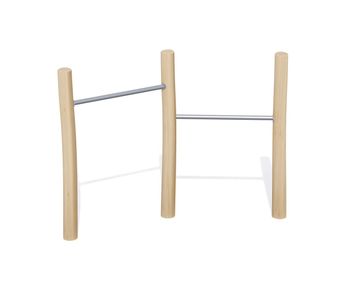 2 Horizontal Bars J4916 - wooden and stainless steel