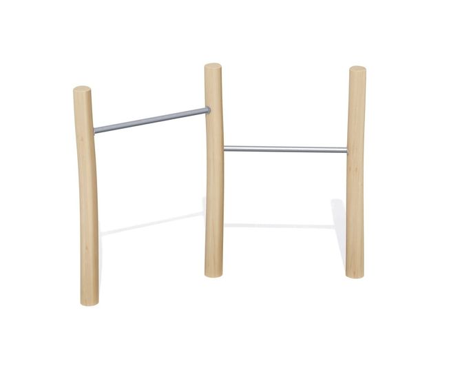 2 Horizontal Bars J4916 - wooden and stainless steel