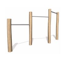 3 Horizontal Bars J4912 - wooden and steel playground balance equipment