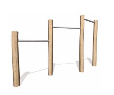 3 Horizontal Bars J4912 - wooden and steel playground balance equipment