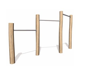 3 Horizontal Bars J4912 - wooden and steel playground balance equipment