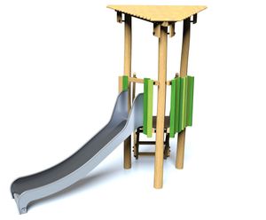 Wooden multiplay J4930-V - climbing frame with slide for playgrounds