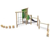 Multiplay Structure J4937-V wooden playground with slide and balance trail - on this page