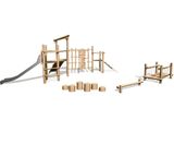 Nature wooden multi-play unit J4934 - with slide and climbing activities - on this page