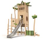 Nest Tower J49411 - wooden play tower with slide for public playgrounds - on this page