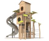 Observatory Tower J49417 - large wooden playground tower with tube slide - on this page