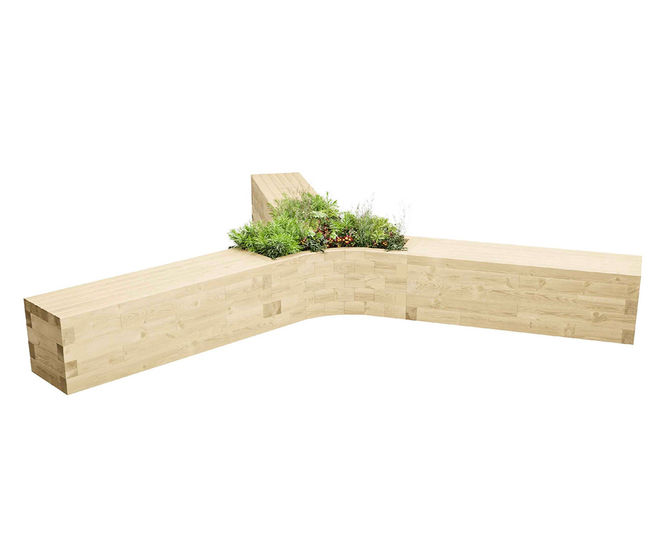 Glen Affric Planter Bench - Scots pine triple bench system