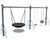 J496 Swing Set - steel frame playground swing with pod, flat, cradle seats 0