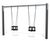 Swing Set J481 - galvanised steel toddler swing with 2 cradle seats 0