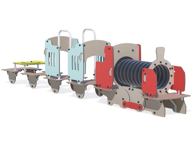 Choo Choo J2616 - children's HPL train play structure for playgrounds