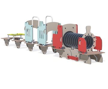 Choo Choo J2616 - children's HPL train play structure for playgrounds