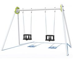 Swing Set With 2 Cradle Seats J474 - steel playground swing for toddlers