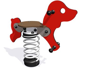 Doggy Springer J855 - red spring rocker for playgrounds