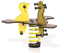 Chickies - Yellow Ducks Springer J846 - 3 seat HPL playground spring rocker