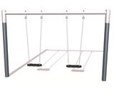 Swing Set J477 - steel playground swing with 2 flat rubber seats - on this page