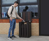 Premium - square recycled plastic woodgrain-effect outdoor litter bin - on this page
