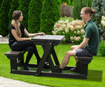 Recycled plastic two-person picnic table