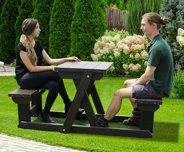 Recycled plastic two-person picnic table