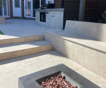 Ashbourne Beige -  porcelain garden paving tiles
