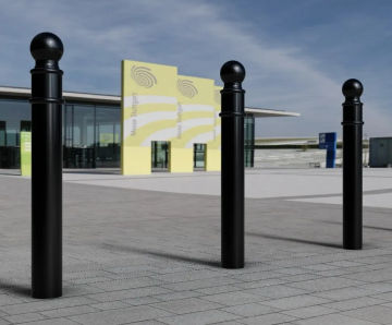 GFC5000 ornamental mild steel bollard with cap and rings