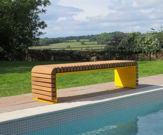 Hales heavy-duty steel and timber bench