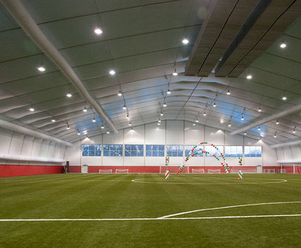 Fabric ducting for sports hall ventilation