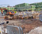 Sandstone supplied for paving and seating at Green Heart project - on this page