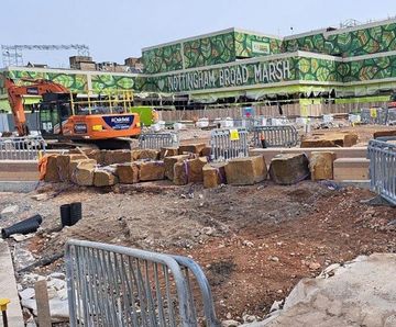 Sandstone supplied for paving and seating at Green Heart project