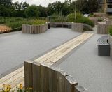 Porous resin bound surfacing for luxury apartment complex - on this page