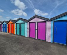 Colourful public toilets brighten busy seaside esplanade