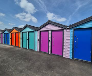 Colourful public toilets brighten busy seaside esplanade