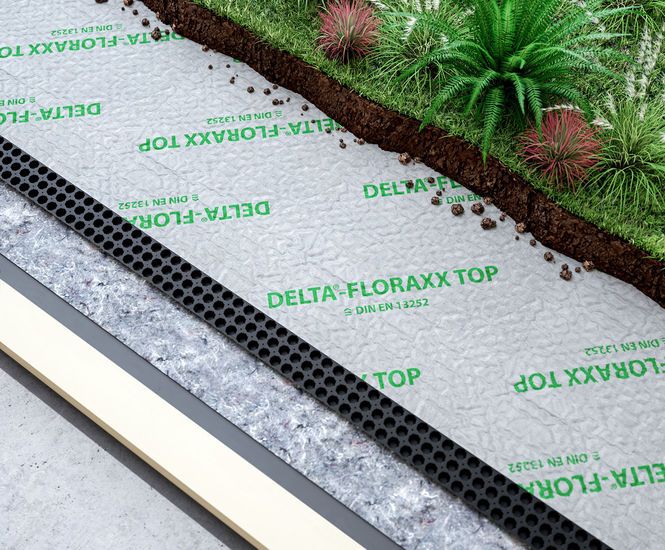 Floraxx TOP - water-retaining green roof drainage sheet