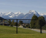 Tubular fencing systems for chain linked and welded mesh